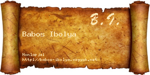 Babos Ibolya névjegykártya